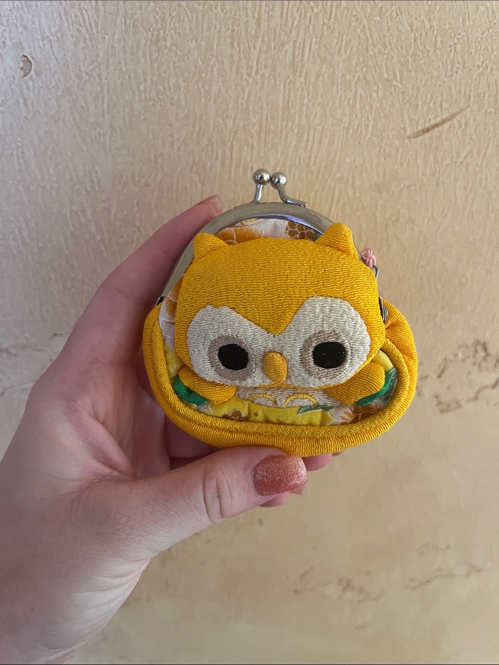 Yellow Owl Coin Purse Plush Bird
